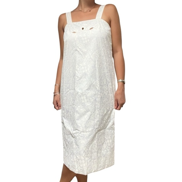 Vintage Lilly Pulitzer 60s/70s White Cutout Embroidered Bridal Midi Dress 10/12 - Picture 10 of 10